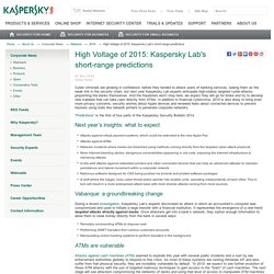 High Voltage of 2015: Kaspersky Lab's short-range predictions