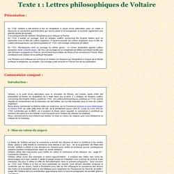 Voltaire - Lettres philosophiques - lettre 10 "Sur le commerce"