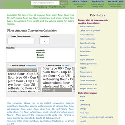 Flour volume vs weight conversions | Grams | Ounces | Cups | Pounds ...