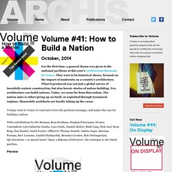 Volume #41: How to Build a Nation — Archis