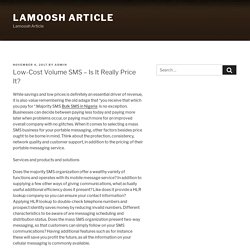 Low-Cost Volume SMS – Is It Really Price It? – Lamoosh Article