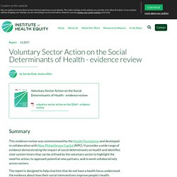Voluntary sector action on the social determinants of health - IHE