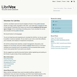 LibriVox Volunteer for LibriVox