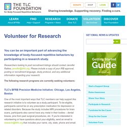 Volunteer for Research - The TLC Foundation for BFRBs