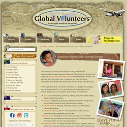 Global Volunteers Community Service Project Descriptions