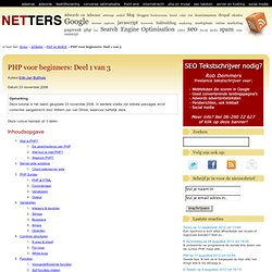 PHP voor beginners: Deel 1 van 3