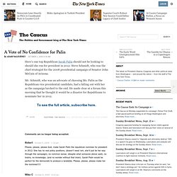 A Vote of No Confidence for Palin - The Caucus Blog - NYTimes.co