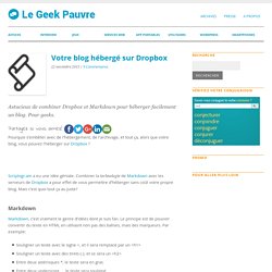 Héberger un blog sur Dropbox
