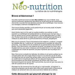 Votre lettre Neo-nutrition