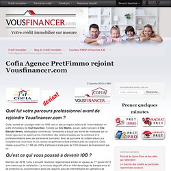 Cofia Agence Pretimmo rejoint Vousfinancer.com