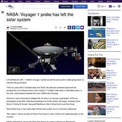 NASA: Voyager 1 probe has left the solar system