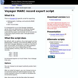 Voyager : MARC record export script