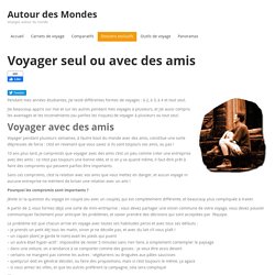 Voyager seul ou avec des amis