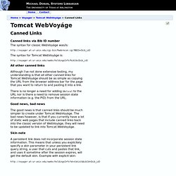 Voyager : Tomcat WebVoyáge : Canned Links