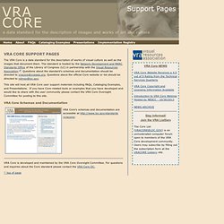 VRA Core Support Pages