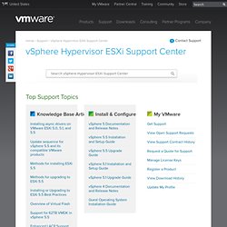 VMware vSphere Hypervisor ESXi Support Center