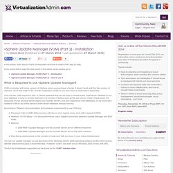 vSphere Update Manager (VUM) (Part 2) - Installation