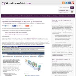 vSphere Update Manager (VUM) (Part 1) - Introduction