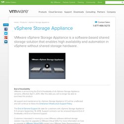 VMware vSphere Storage Appliance (VSA) for Shared Storage