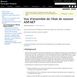 Vue d'ensemble de l'état de session ASP.NET
