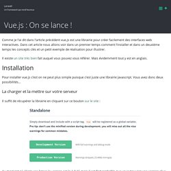 Vue.js : On se lance ! – Laravel