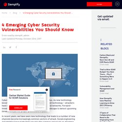 4 Emerging Cyber Security Vulnerabilities You Should Know