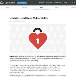 Update: Heartbleed Vulnerability