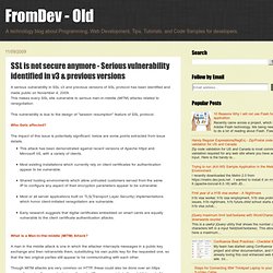 SSL is not secure anymore - Serious vulnerability identified in v3 &amp; previous versions