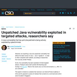 Unpatched Java vulnerability exploited in targeted attacks, researchers say
