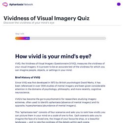 Aphantasia: Vividness of Visual Imagery Quiz