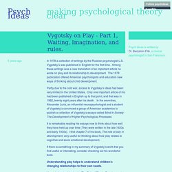Vygotsky on Play: Waiting, Imagination and rules