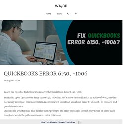 WA/BB - QuickBooks Error 6150, -1006
