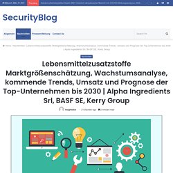 Lebensmittelzusatzstoffe Marktgrößenschätzung, Wachstumsanalyse, kommende Trends, Umsatz und Prognose der Top-Unternehmen bis 2030
