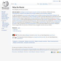 Wim De Waele - Wikipedia, the free encyclopedia - (Build 20100722150226)