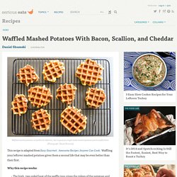 Waffled Mashed Potatoes With Bacon, Scallion, and Cheddar