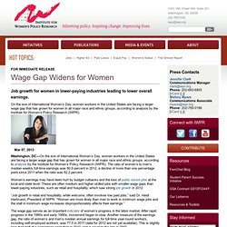 Wage Gap Widens for Women