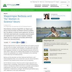 Wageningse Barbosa wint ‘For Women in Science’-beurs - Wageningen UR