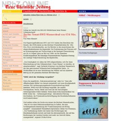 Berlin: Senat-RWE-Wasserdeal von 654 Mio. EU - Schlag ins Gesicht von 666.000 WählerInnen beim Wasser-Volksentscheid! - NRhZ-Online - Neue Rheinische Zeitung - info - Tel.: +49 (0)221 22 20 246 - Fax.: +49 (0)221 22 20 247 - ein Projekt gegen den