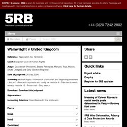 Wainwright v United Kingdom - 5RB Barristers