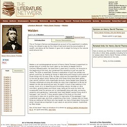 Walden by Henry David Thoreau. Search eText, Read Online, Study, Discuss.