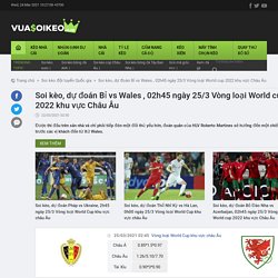 Soi kèo, dự đoán Bỉ vs Wales, 02h45 ngày 25/3 Vòng loại World cup 2022 khu vực Châu Âu