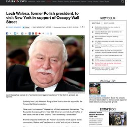 Lech Walesa, former Polish president, to visit New York in support of Occupy Wall Street