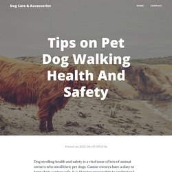 Tips on Pet Dog Walking Health And Safety