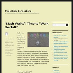 “Math Walks”: Time to “Walk the Talk” - Three Rings Connections