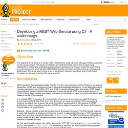 Developing a REST Web Service using C# - A walkthrough