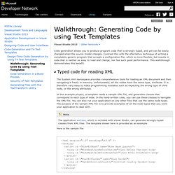 Walkthrough: Generating Code by using Text Templates