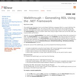 Walkthrough - Generating RDL Using the .NET Framework