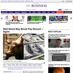 Wall Street May Break Pay Record