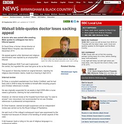 Walsall bible-quotes doctor loses sacking appeal