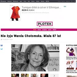 Wanda Chotomska nie żyje. Zmarła w wieku 87 lat